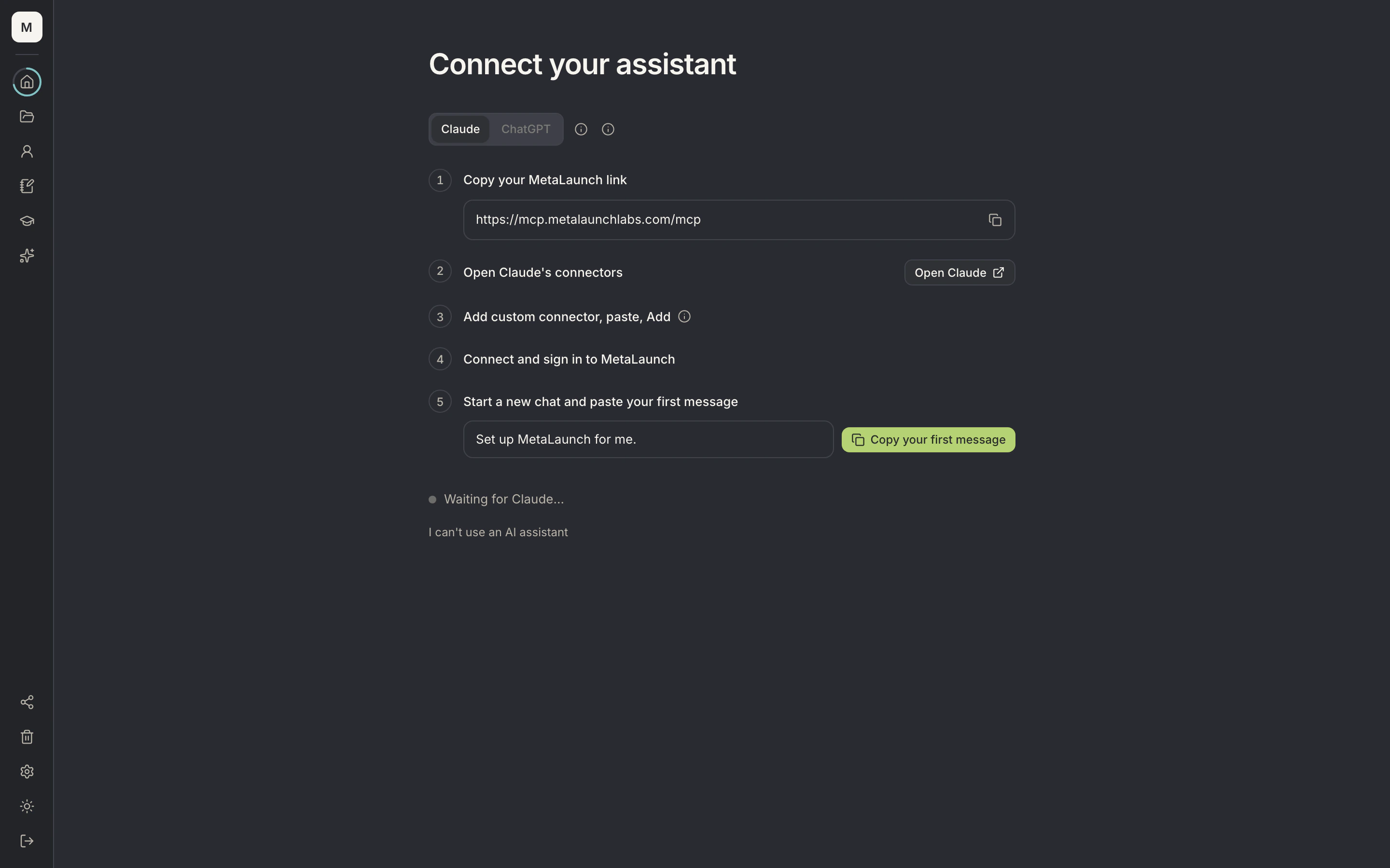 Connect your assistant