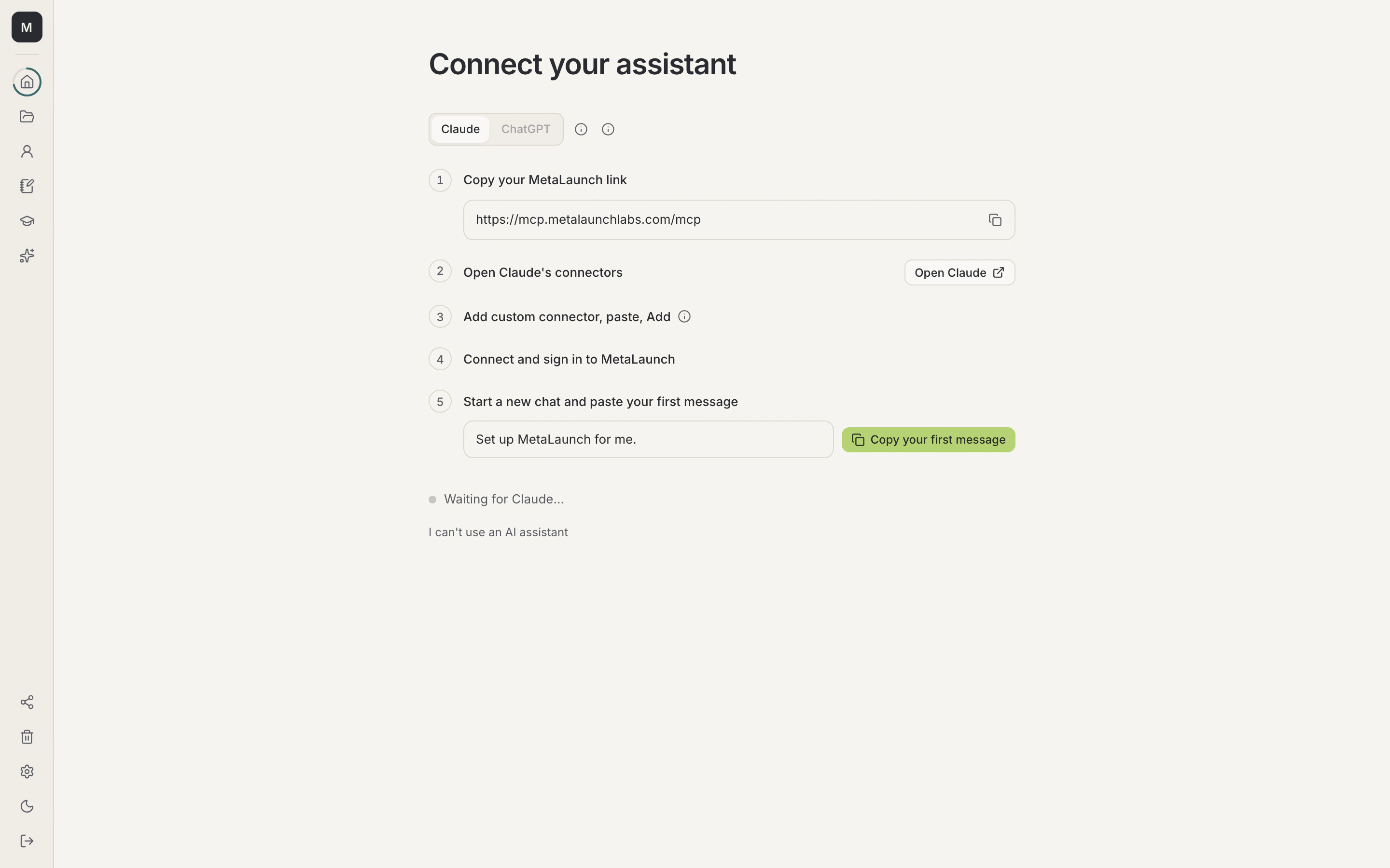 Connect your assistant